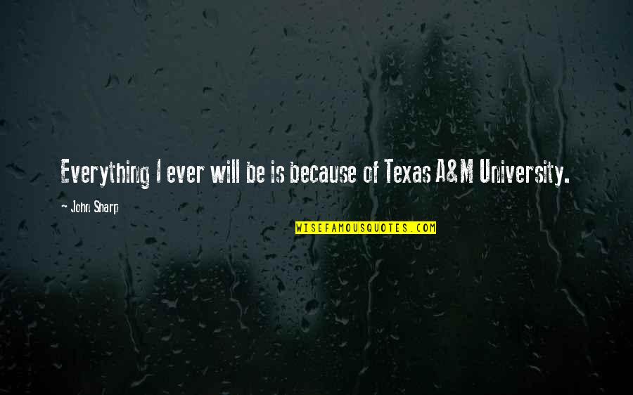 Texas Quotes By John Sharp: Everything I ever will be is because of