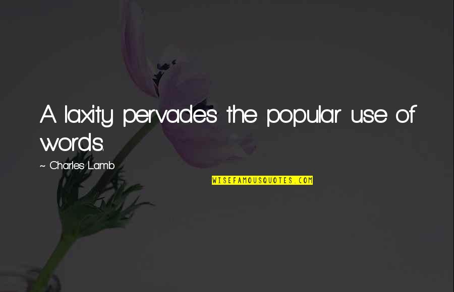 Texas State Fair Quotes By Charles Lamb: A laxity pervades the popular use of words.