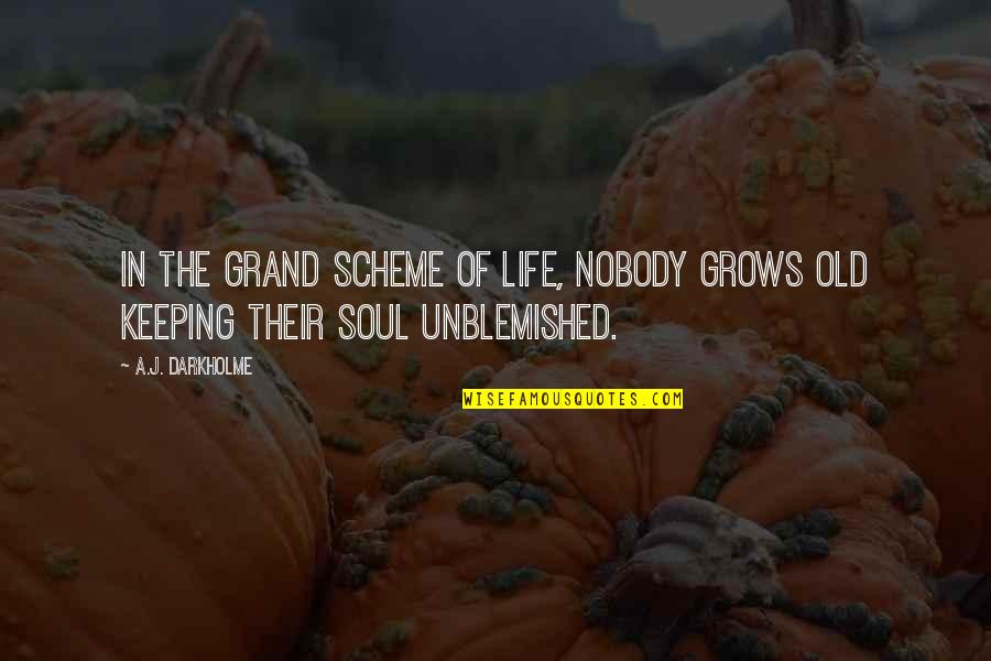 Textbookish Quotes By A.J. Darkholme: In the grand scheme of life, nobody grows