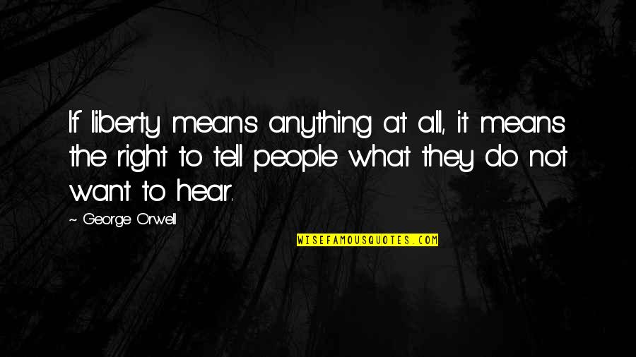 Teyzen Quotes By George Orwell: If liberty means anything at all, it means