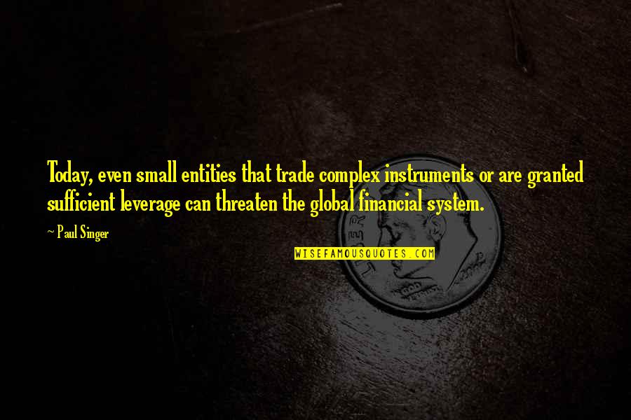 Teyzen Quotes By Paul Singer: Today, even small entities that trade complex instruments