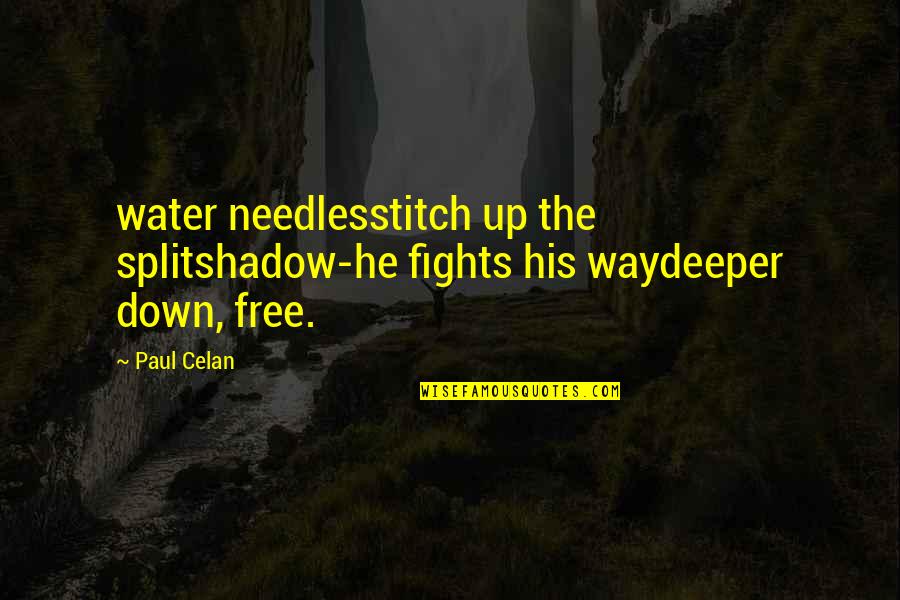 Thabo Mbeki Inspirational Quotes By Paul Celan: water needlesstitch up the splitshadow-he fights his waydeeper