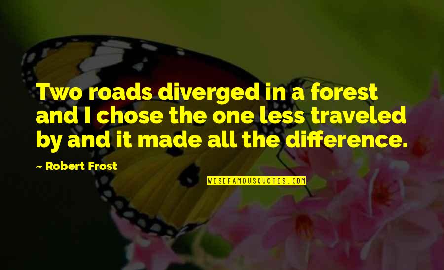 Thaggard W Quotes By Robert Frost: Two roads diverged in a forest and I