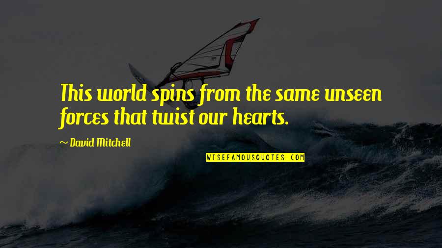 Thakar Thal Quotes By David Mitchell: This world spins from the same unseen forces Thakar Thal Quotes By David Mitchell: This world spins from the same unseen forces