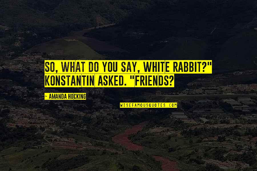 Thales Greek Philosopher Quotes By Amanda Hocking: So, what do you say, white rabbit?" Konstantin