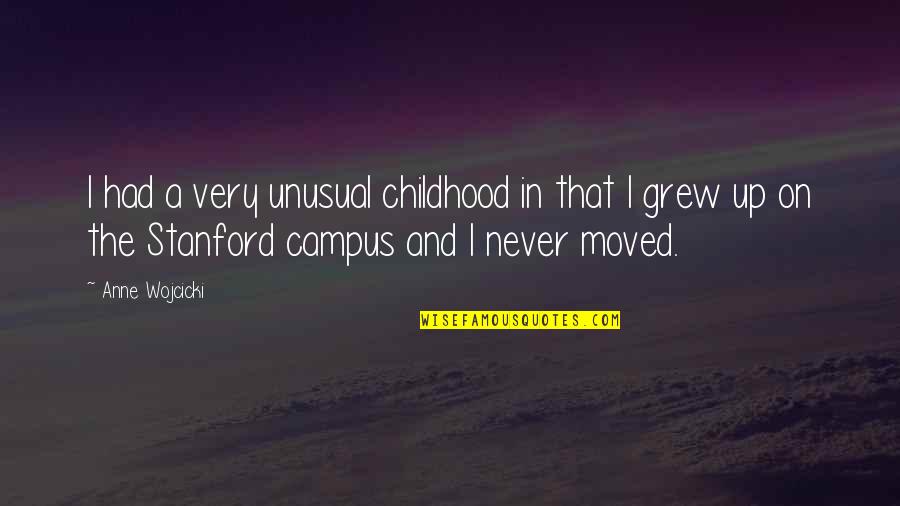 Thank You But Sorry Quotes By Anne Wojcicki: I had a very unusual childhood in that Thank You But Sorry Quotes By Anne Wojcicki: I had a very unusual childhood in that