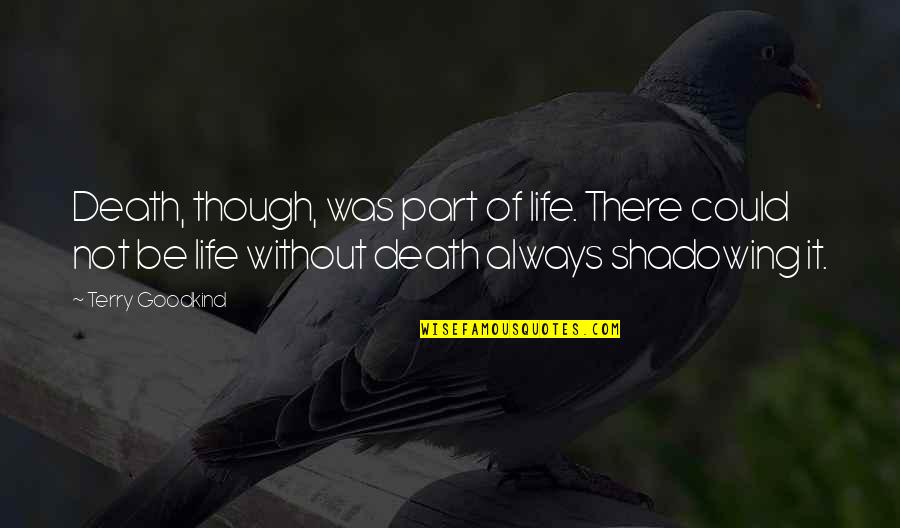 Thank You For Being Here Quotes By Terry Goodkind: Death, though, was part of life. There could