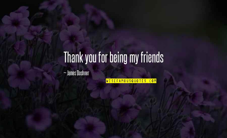 Thank You For Being Quotes By James Dashner: Thank you for being my friends
