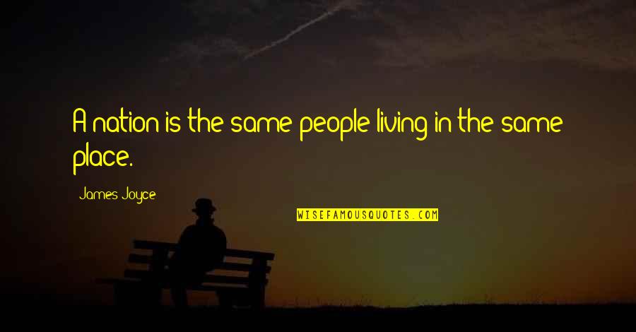 Thank You For Coming Into My Life Quotes By James Joyce: A nation is the same people living in Thank You For Coming Into My Life Quotes By James Joyce: A nation is the same people living in