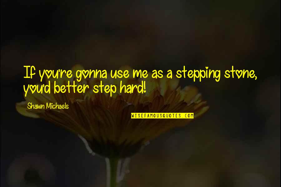 Thank You For Hard Work And Dedication Quotes By Shawn Michaels: If you're gonna use me as a stepping