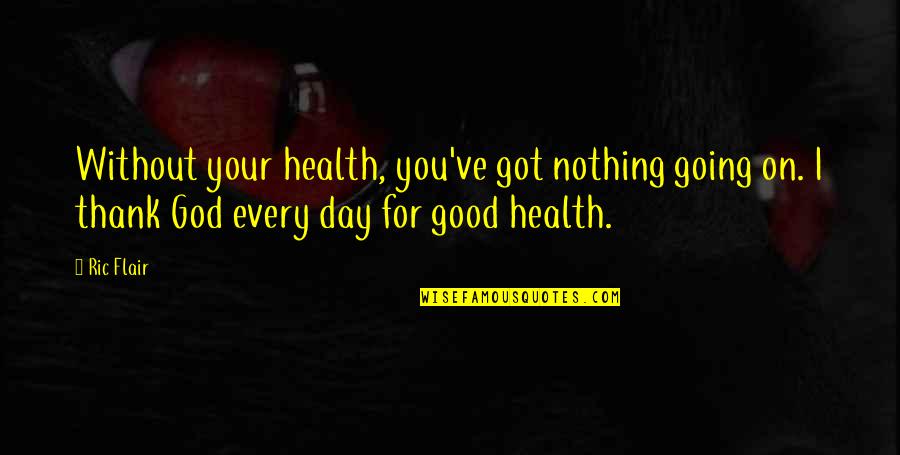 Thank You For My Health Quotes By Ric Flair: Without your health, you've got nothing going on.