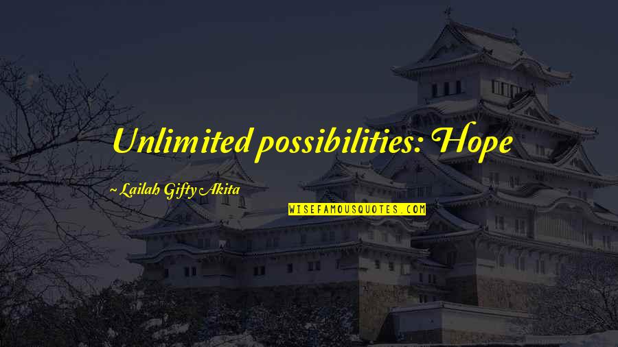 Thank You For The Lovely Gift Quotes By Lailah Gifty Akita: Unlimited possibilities: Hope