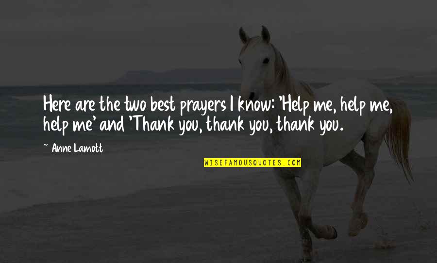 Thank You For Your Help Quotes By Anne Lamott: Here are the two best prayers I know: