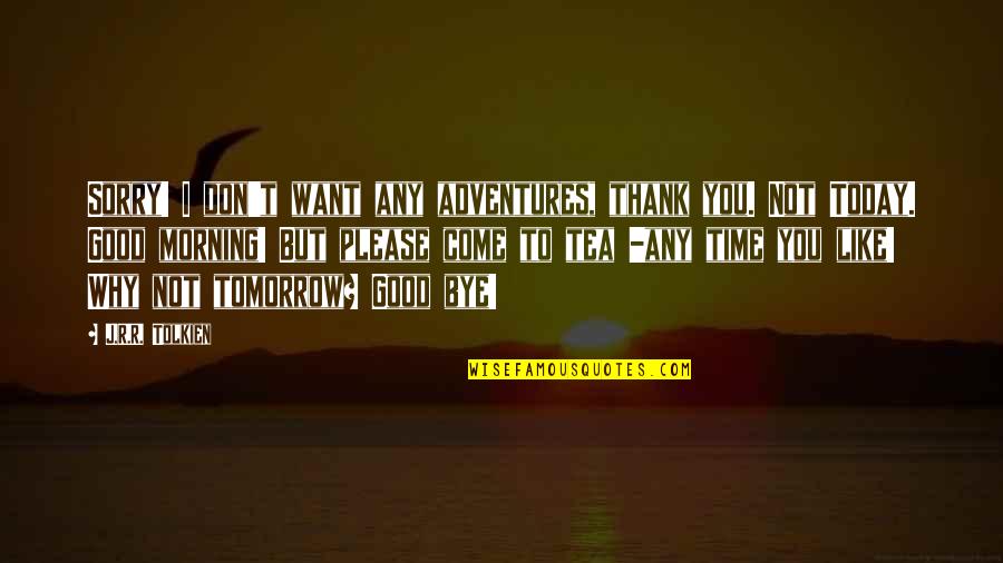 Thank You For Your Time Today Quotes By J.R.R. Tolkien: Sorry! I don't want any adventures, thank you. Thank You For Your Time Today Quotes By J.R.R. Tolkien: Sorry! I don't want any adventures, thank you.