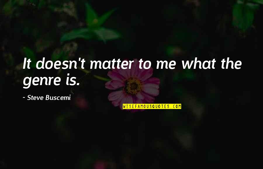 Thank You Preceptor Quotes By Steve Buscemi: It doesn't matter to me what the genre