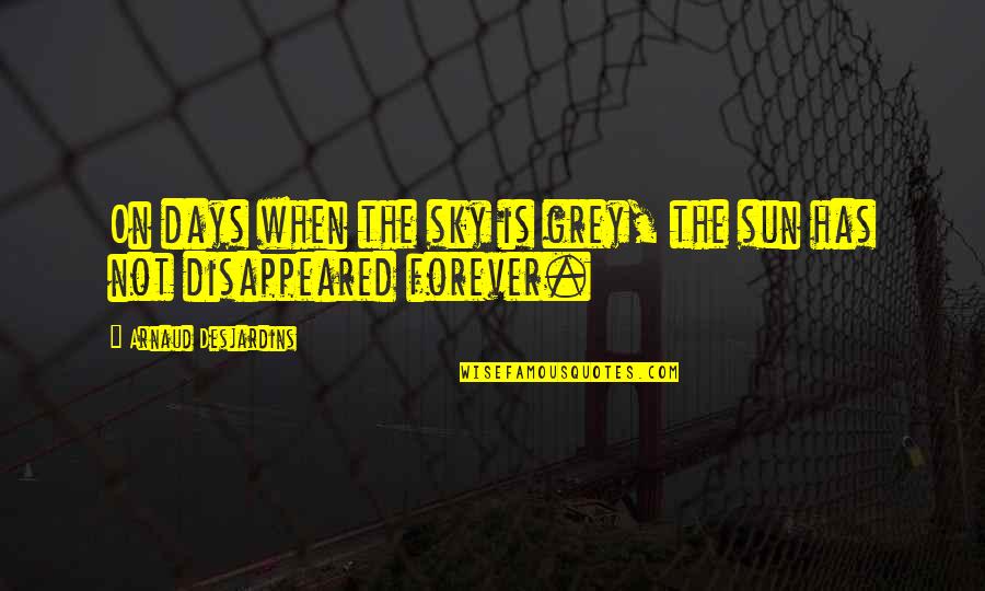Thank You Speech Quotes By Arnaud Desjardins: On days when the sky is grey, the