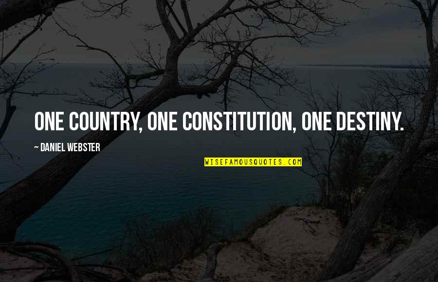 Thank You Speech Quotes By Daniel Webster: One country, one constitution, one destiny.