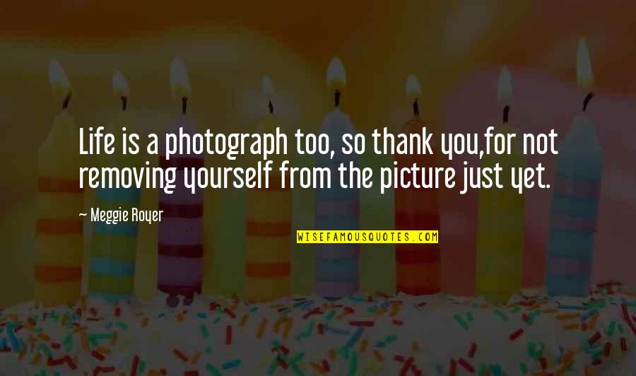 Thank You Very Much Picture Quotes By Meggie Royer: Life is a photograph too, so thank you,for