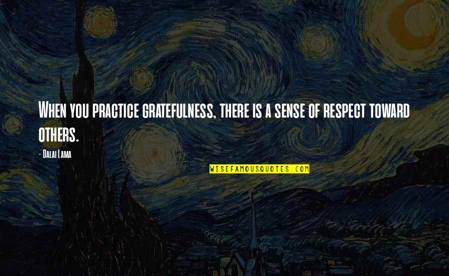 Thankful Of You Quotes By Dalai Lama: When you practice gratefulness, there is a sense