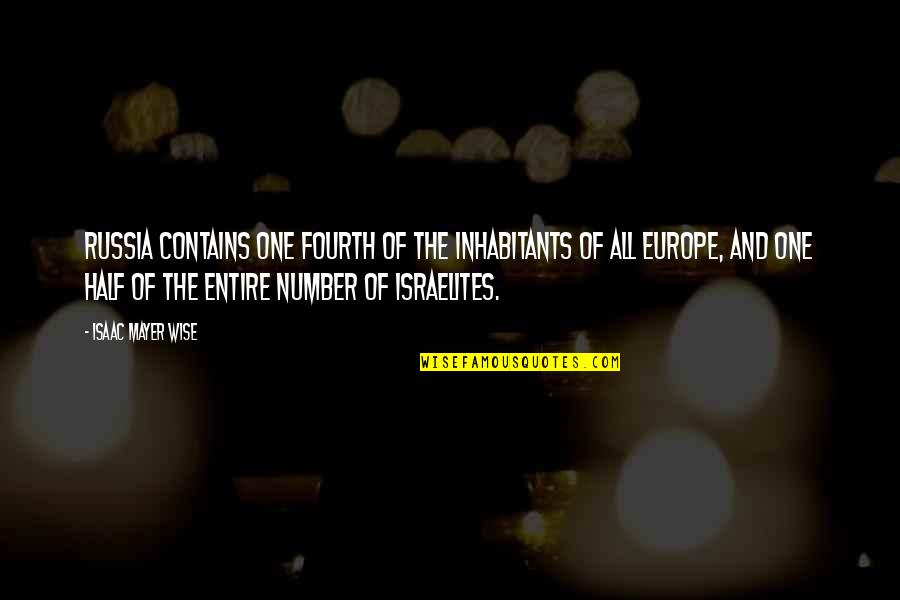 Thankfulness At Work Quotes By Isaac Mayer Wise: Russia contains one fourth of the inhabitants of