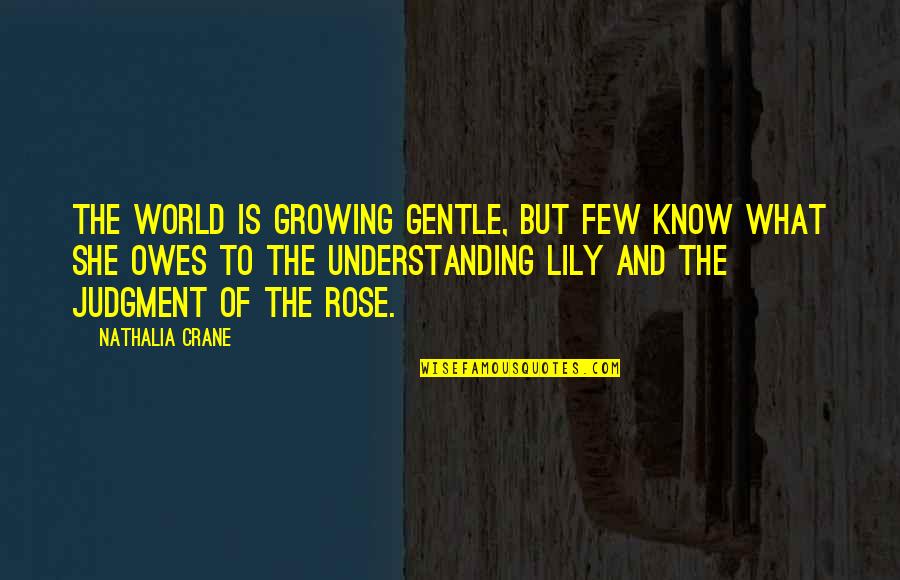 Thanking God For His Grace Quotes By Nathalia Crane: The world is growing gentle, But few know