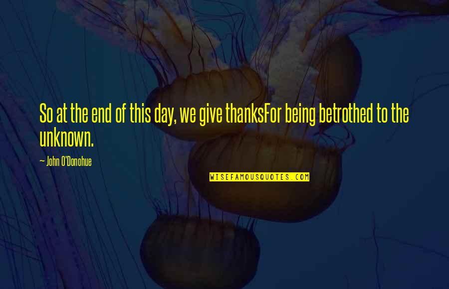 Thanks Day Quotes By John O'Donohue: So at the end of this day, we