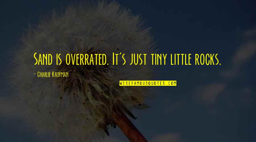 Thanks For Being There For Me When I Needed You Quotes By Charlie Kaufman: Sand is overrated. It's just tiny little rocks. Thanks For Being There For Me When I Needed You Quotes By Charlie Kaufman: Sand is overrated. It's just tiny little rocks.