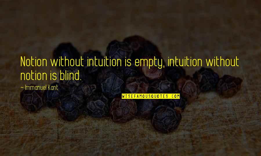 Thanks For Lunch Treat Quotes By Immanuel Kant: Notion without intuition is empty, intuition without notion