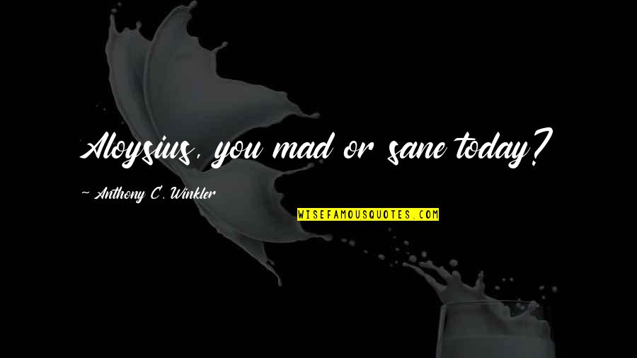 Thanks For Your Valuable Support Quotes By Anthony C. Winkler: Aloysius, you mad or sane today?