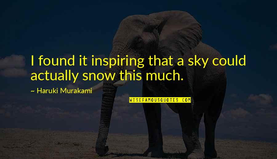 Thanks To Client Quotes By Haruki Murakami: I found it inspiring that a sky could