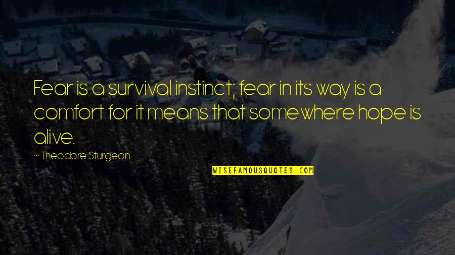 Thanks To Dance Quotes By Theodore Sturgeon: Fear is a survival instinct; fear in its Thanks To Dance Quotes By Theodore Sturgeon: Fear is a survival instinct; fear in its