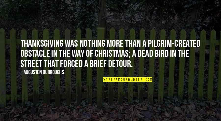 Thanksgiving And Christmas Quotes By Augusten Burroughs: Thanksgiving was nothing more than a pilgrim-created obstacle