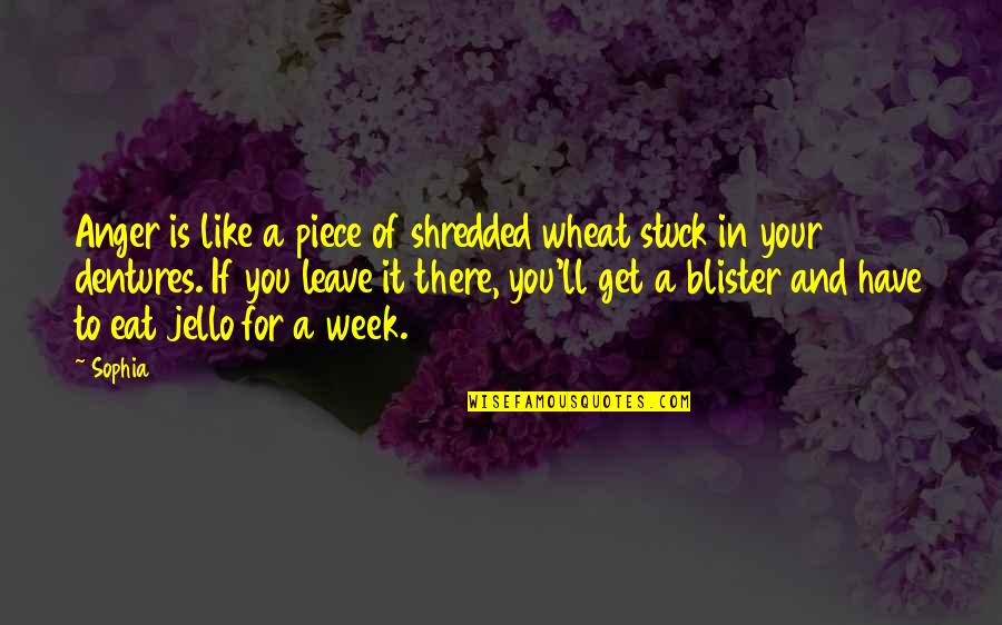 Tharani Siriwardana Quotes By Sophia: Anger is like a piece of shredded wheat Tharani Siriwardana Quotes By Sophia: Anger is like a piece of shredded wheat