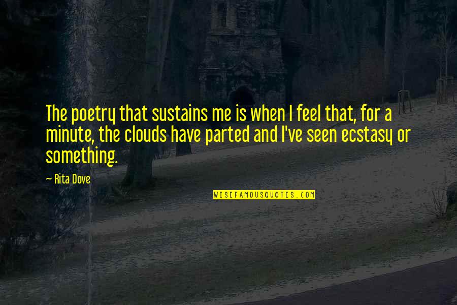That Clouds Quotes By Rita Dove: The poetry that sustains me is when I