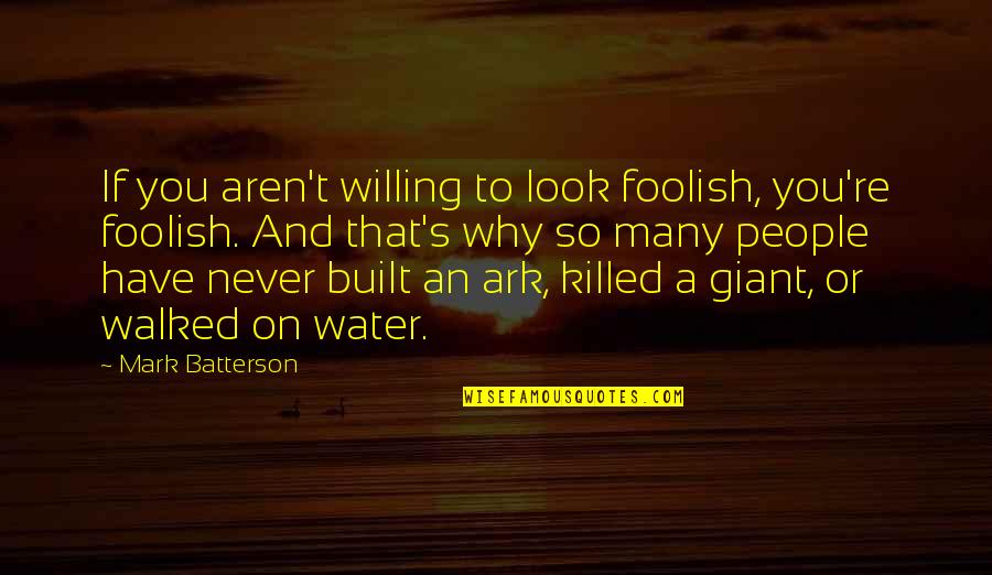 That Look Quotes By Mark Batterson: If you aren't willing to look foolish, you're