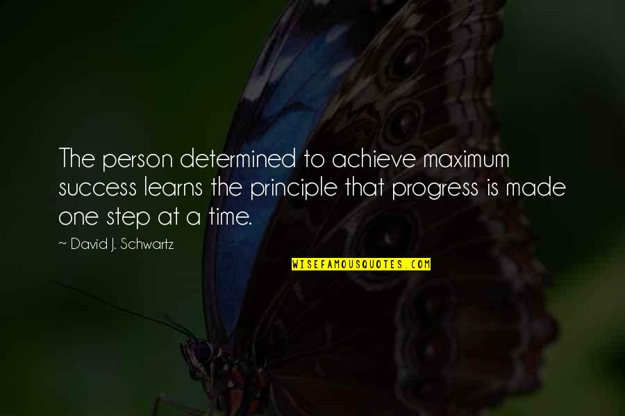 That One Person Quotes By David J. Schwartz: The person determined to achieve maximum success learns