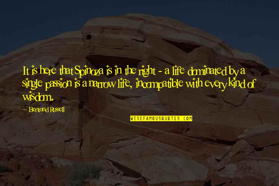 That Single Life Quotes By Bertrand Russell: It is here that Spinoza is in the