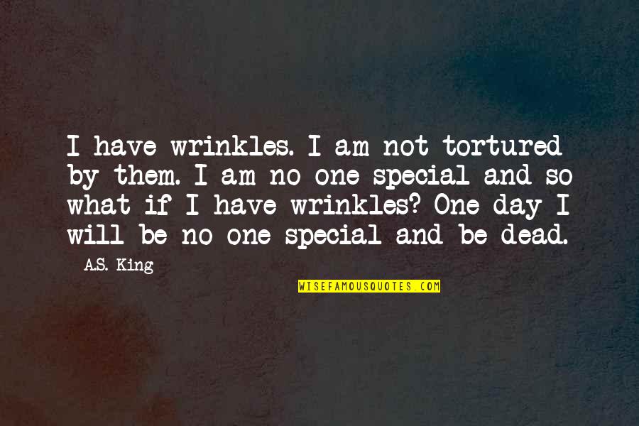 That Special Day Quotes By A.S. King: I have wrinkles. I am not tortured by