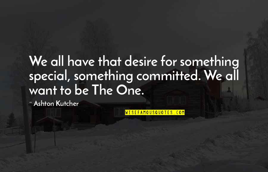 That Special One Quotes By Ashton Kutcher: We all have that desire for something special,