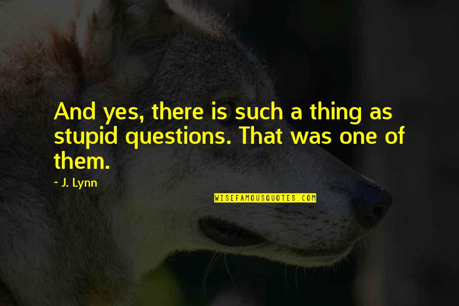 That Was Stupid Quotes By J. Lynn: And yes, there is such a thing as