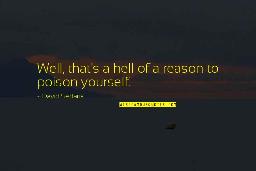 That Well Quotes By David Sedaris: Well, that's a hell of a reason to