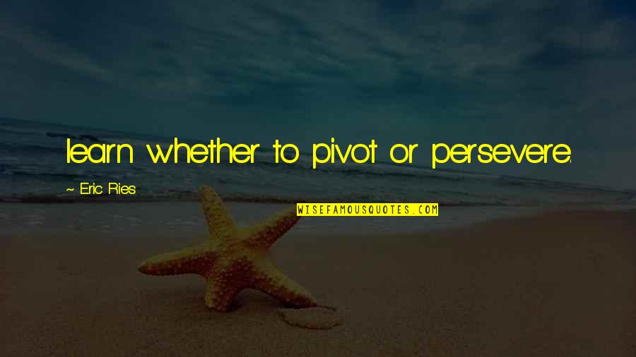 Thatcher Capitalism Quotes By Eric Ries: learn whether to pivot or persevere. Thatcher Capitalism Quotes By Eric Ries: learn whether to pivot or persevere.