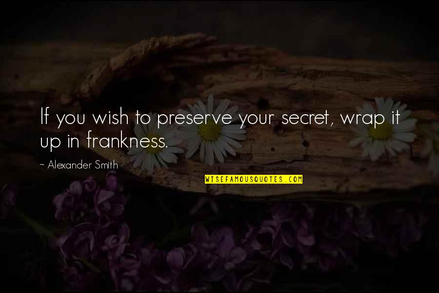 Thats A Wrap Quotes By Alexander Smith: If you wish to preserve your secret, wrap