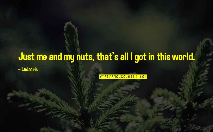 That's Just Me Quotes By Ludacris: Just me and my nuts, that's all I