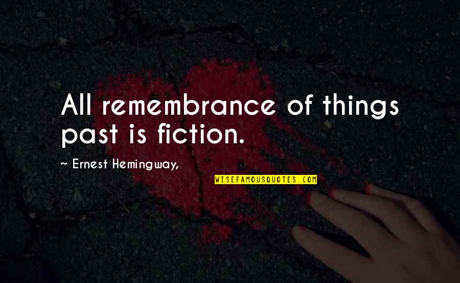 Thats The Past Quotes By Ernest Hemingway,: All remembrance of things past is fiction.