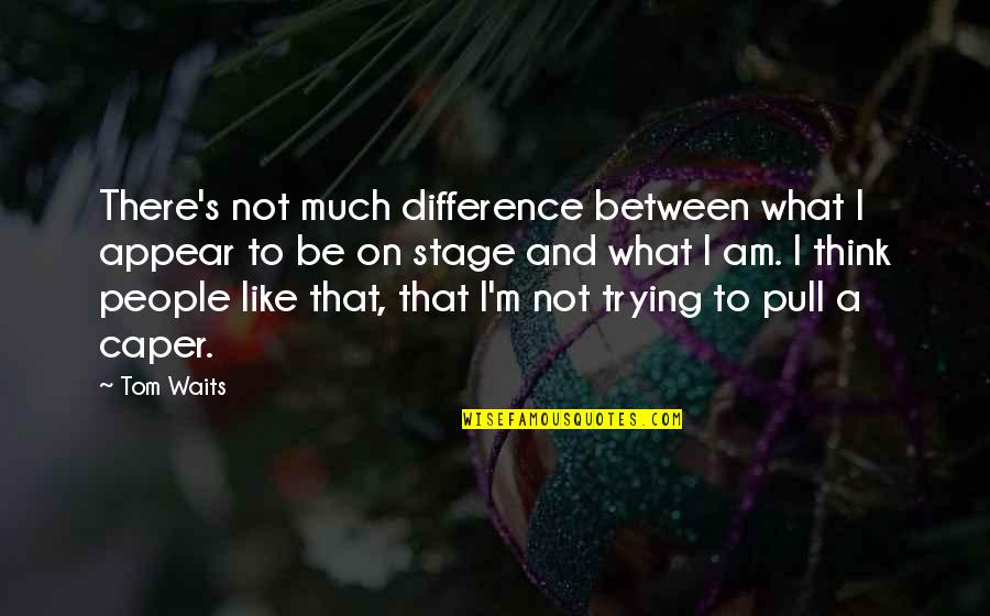 That's What I Am Quotes By Tom Waits: There's not much difference between what I appear