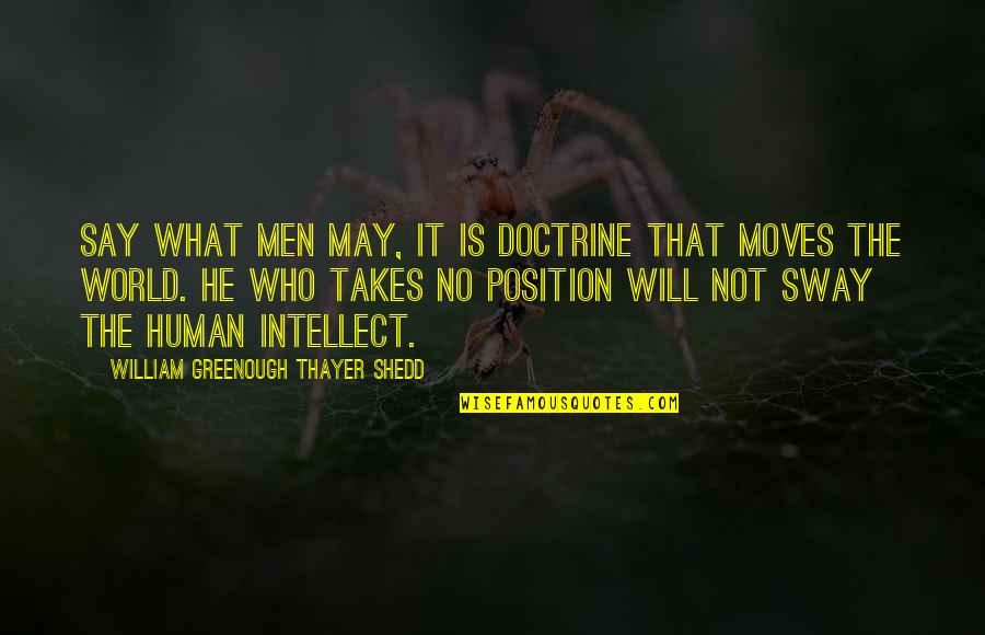 Thayer's Quotes By William Greenough Thayer Shedd: Say what men may, it is doctrine that