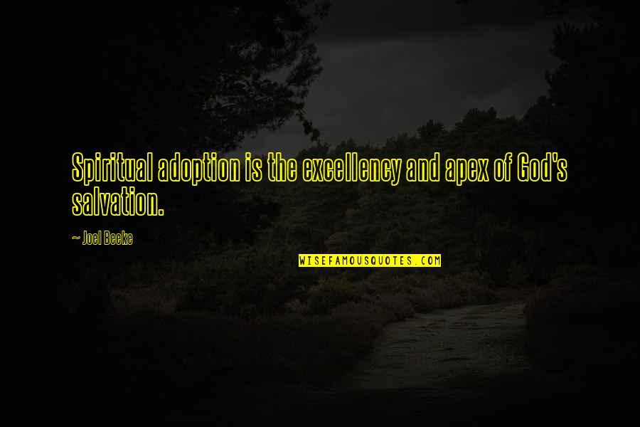 The 24 Days Of Christmas Quotes By Joel Beeke: Spiritual adoption is the excellency and apex of