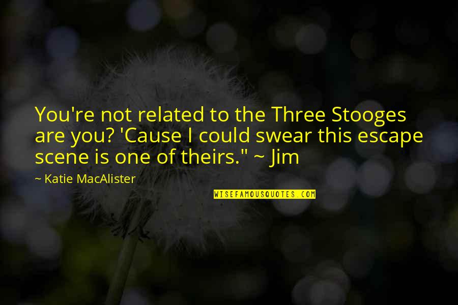 The 3 Stooges Quotes By Katie MacAlister: You're not related to the Three Stooges are