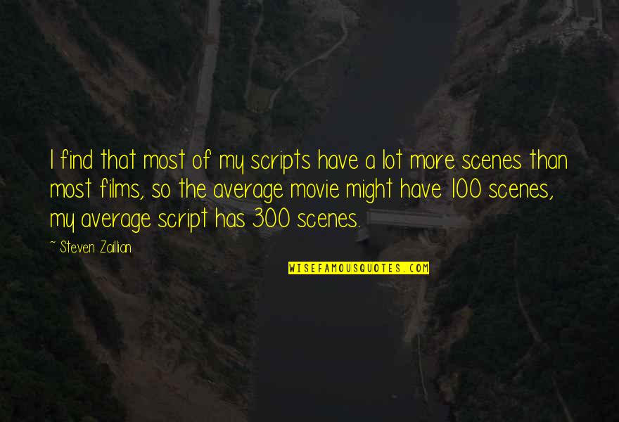 The 300 Movie Quotes By Steven Zaillian: I find that most of my scripts have